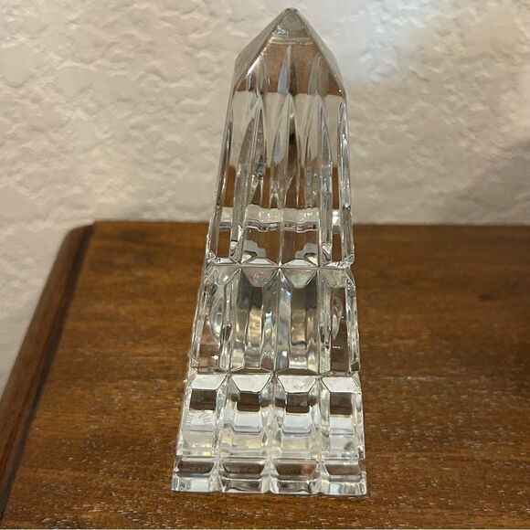 Waterford Obelisk Crystal Pyramid Clock - Picture 3 of 4
